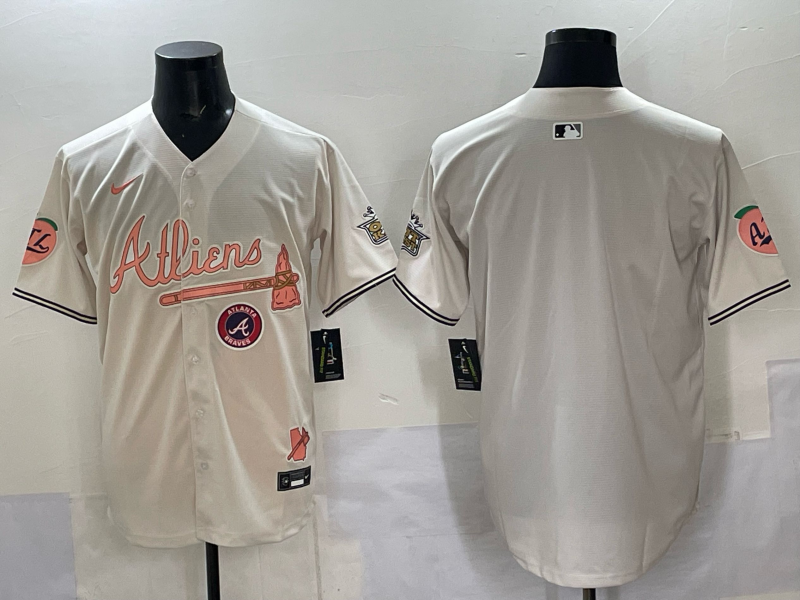 Men Atlanta Braves blank cream Nike 2025 MLB Jersey style 001